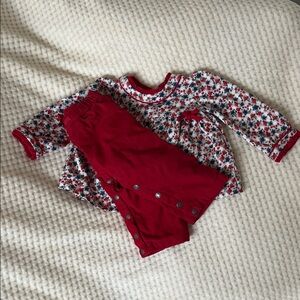 Floral Red Kids Outfit Set